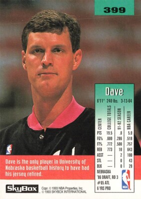 1992 SkyBox #399 Dave Hoppen San Antonio Spurs | eBay