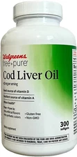 Walgreens Free +Pure Cod Liver Oil Vision Health 415mg Supplement - 300 SOFTGELS