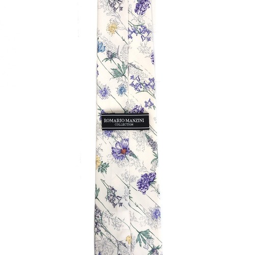 Romario Manzini® Men's Cotton Floral Standard Necktie with Handkerchief - Picture 44 of 63