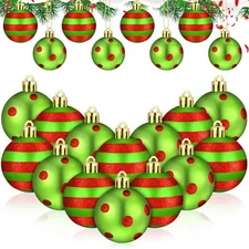 Syhood 20 Pcs Christmas Ball Ornaments Lime Green Red Christmas Ornament 2.36...