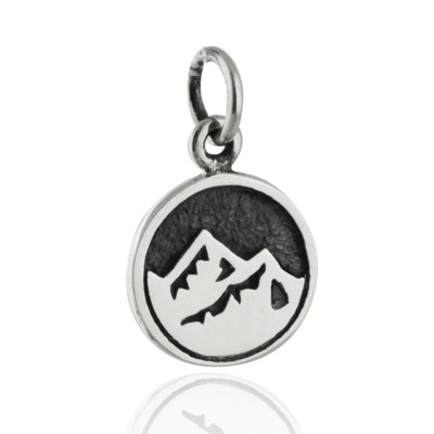 Tiny EARTH Elements Charm - 925 Sterling Silver - Doubled Sided Pendant NEW