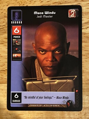 Star Wars Young Jedi CCG Menace of Darth Maul Mace Windu, Jedi Master # 7
