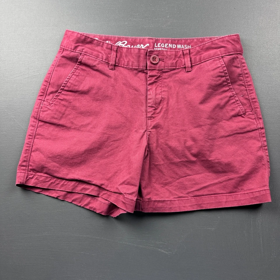 Pantalones Cortos Eddie Bauer Legend Lavado Para Mujer’s 10 Rojo Elastizado Ligeramente Curvilíneo Calce Foto 2 de 4
