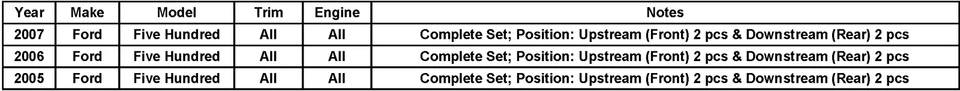 Juego de 4 sensores de oxígeno O2 Bosch para Ford 500 Five Hundred V6 2005 2006 2007 3,0 L Foto 2 de 4