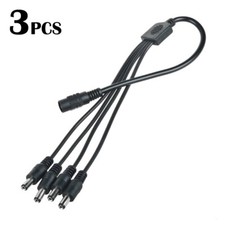 3PCS CCTV Security Camera 2.1mm 1 to 4 Port Power Splitter Cable Pigtails 12V DC
