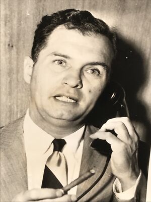 1954 Hank Greenspun Indicted Sen McCarthy B&W Press AP Wirephoto Photograph 6x10