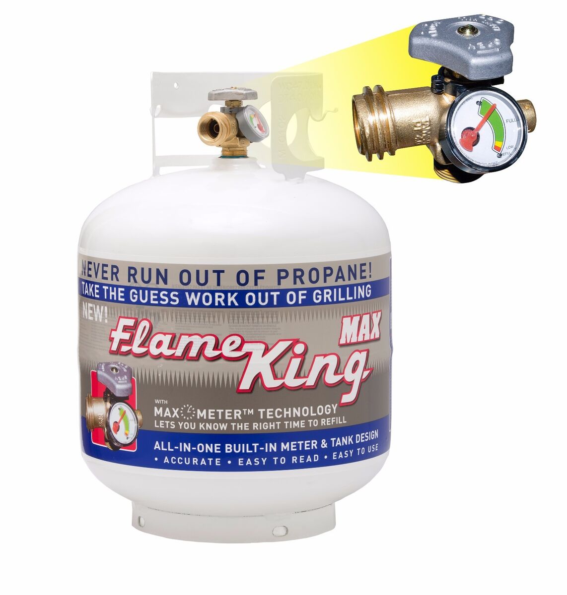 20 lb. Propane Cylinder with Type 1 Overfill Protection Device Valve and Built-In Gauge (Ships Empty) 20 lb. Propane Cylinder with Type 1 Overfill Protection Device Valve and Built-In Gauge (Ships Empty)