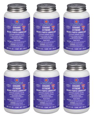 Permatex Set of 6 Ceramic Extreme Brake Parts Lubricant 8 fl. oz. -50F to 3000F
