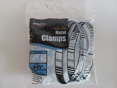 4 In. Deflecto-o  Worm Drive Metal Clamps Deflecto MCX4 - 2 Pack