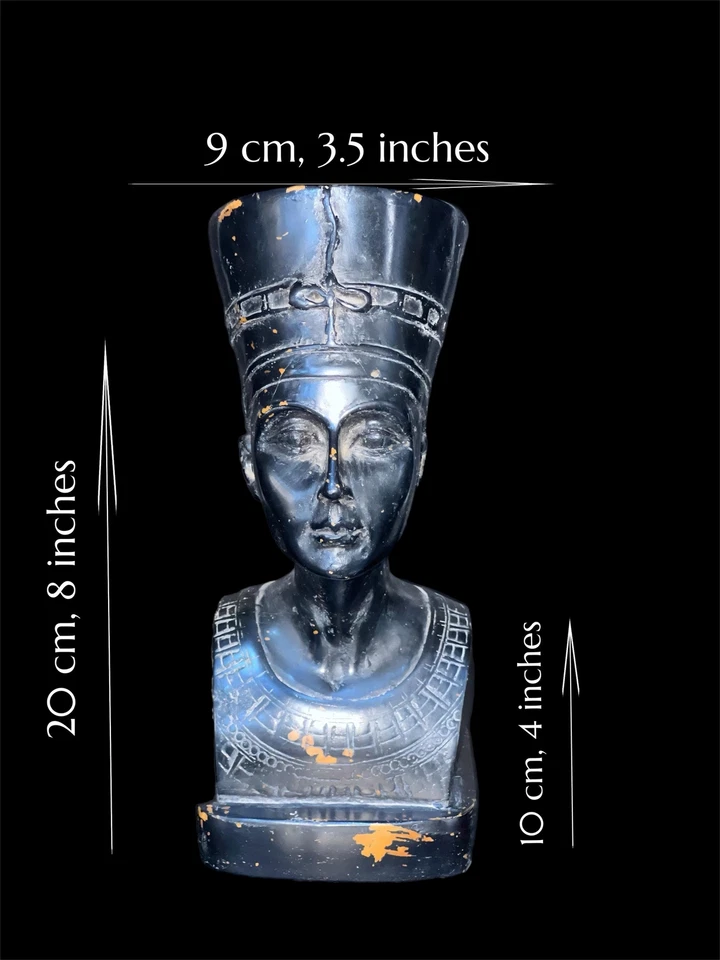 Черный камень бюст царицы Нефертити ручной работы, египетское искусство черный ручной работы искусство s - Изображение 2 из 4