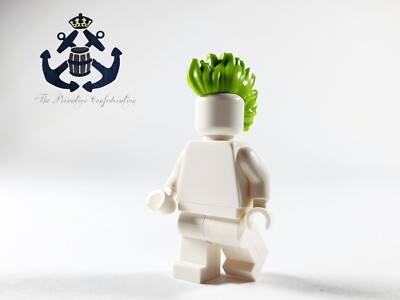 LEGO CITY Minifigure Lime Green Hair Mohawk Wide Wavy 3758