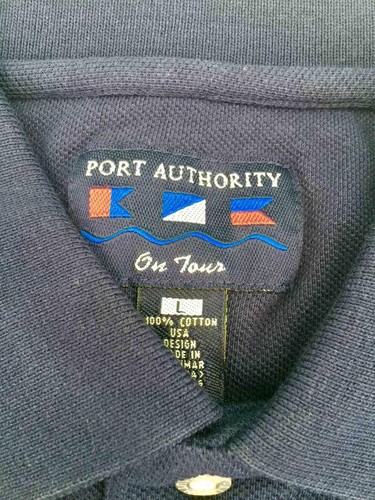 Herren active.com Logo Port Authority blau Poloshirt Größe Large L Mitarbeiter neu mit Etikett - Bild 5 von 5