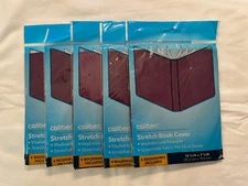 Caliber - Stretch Book Covers - 5 Covers - Plum - 13 7/8” X 7 7/7”