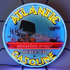 Aviation Neon Sign Atlantic Gasoline Motor oi...