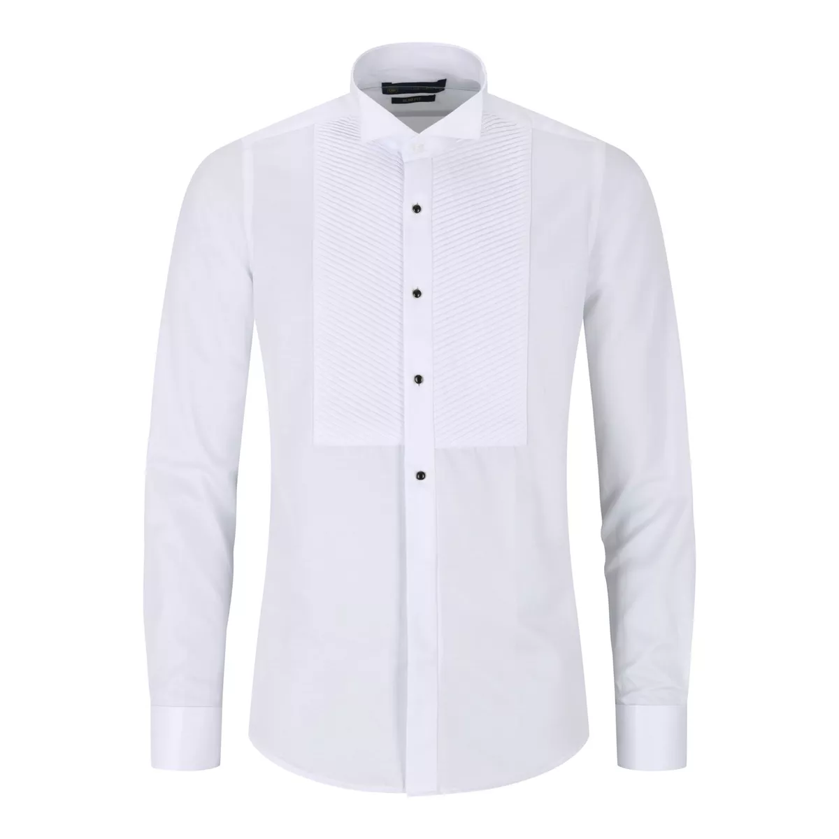 Pleated wing sale collar shirt
