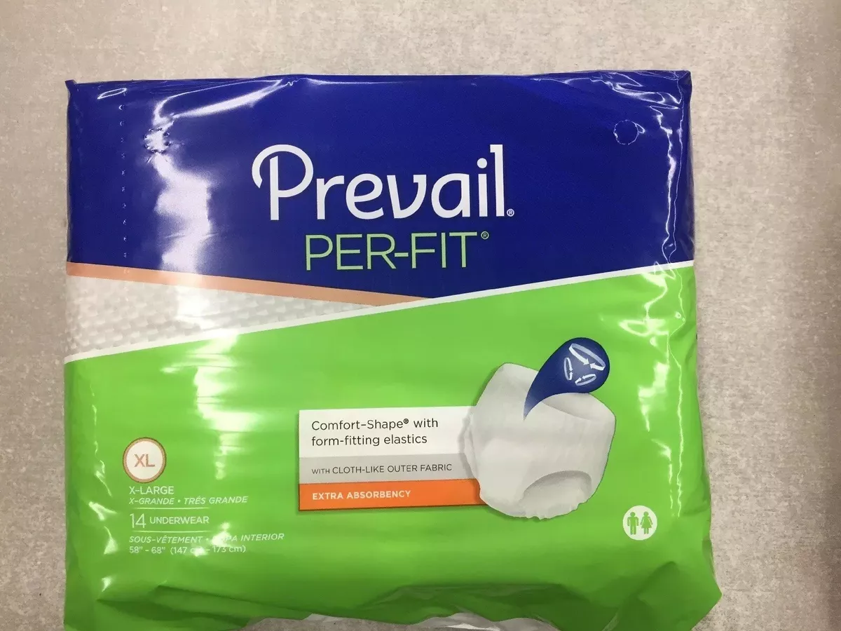 Brand New Prevail Per-Fit Adult Diapers 4 - 14 Packs XL 45 to 58