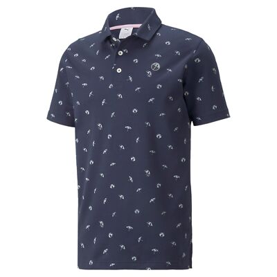 Puma Golf Polo AP Dancing Umbrellas Herren Shirt Navy Blazer Mirage NEU