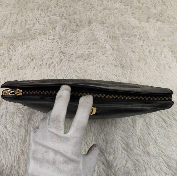 Pochette CELINE pelle nera logo raccordi in metallo con sacchetto antipolvere articoli moda