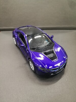 BMW i8 Lila Kinsmart Spielzeug Modell 1/36 Skala-Modelle Auto Geschenk Offen