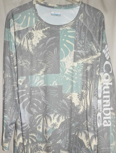 Columbia Sportswear PFG Omni-Shade Long Sleeve T-Shirt Sz. XL All Over Print