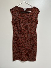 Womens Nine West Dress Size Small Animal Print Sleeveless Stretch Knit Sheath