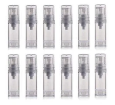 12Pcs 5ml Empty Airless Vacuum Pump Bottle Refillable Plastic Cream Lotion Bo...