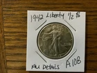 1942 Walking Liberty Half Dollar high grade AU details A108
