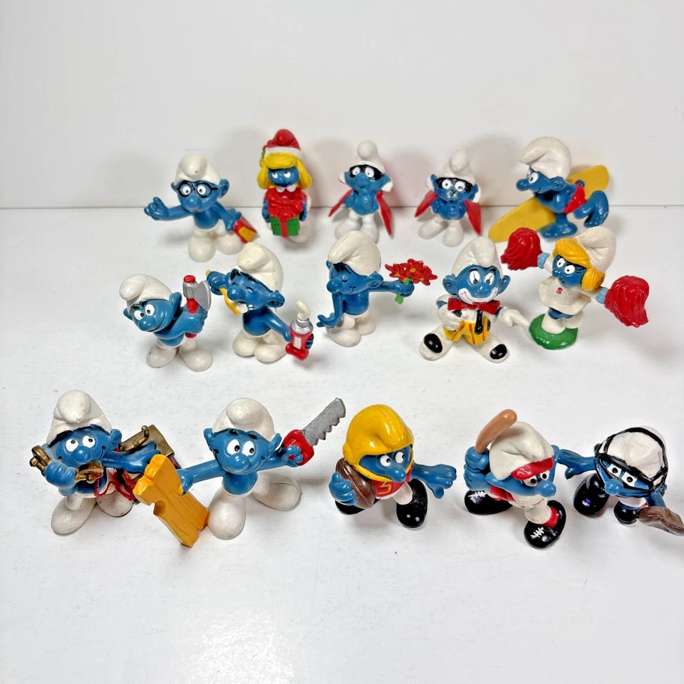 Lote de 15 Figuras Pitufos y Pitufinas Peyo Schleich Vintage Años 60 70 80 Foto 3 de 4