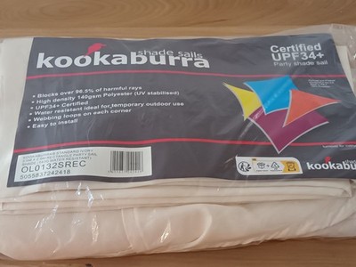 Kookaburra Schattensegel Sonnendach 3 m x 2 m rechteckig creme UV-Block