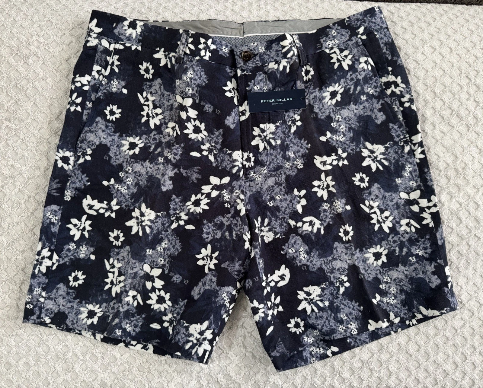 Peter Millar Collection Floral Cotton Linen Blend Summer Shorts Size 35 MS19RT13