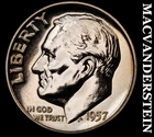 1957 Silver Roosevelt Dime - Choice Gem Proof  Lustrous  No Reserve  #K949