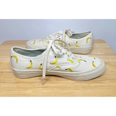NEW Seavees for J. Crew Legend Women Embroidered Sneakers 8 Fruit Bananas Whimsy