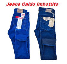 EXTRASCONTO!! Jeans Uomo Caldo Termico Imbottito Tg.44/64 Regular Fit