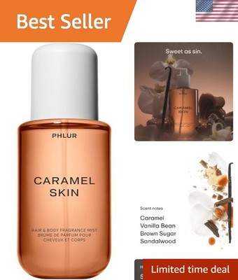 Exquisite Caramel Skin Hair & Body Mist - Sweet Vanillla and Musk Essence, 8 Oz
