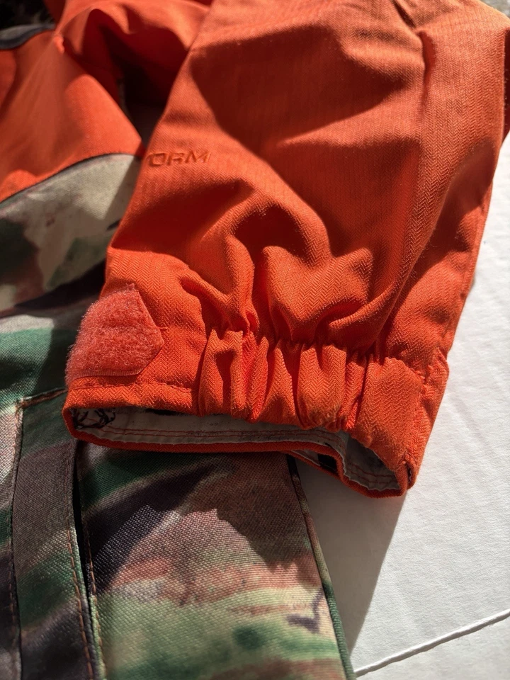 Volcom Youth XS Long Camo Orange Insulated Hooded Ski/Snowboard Jacket - Image 3 of 4