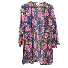 Hippie Rose Large Floral Kimono Cover-Up 100 Polyester 3760