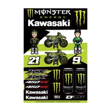 D'COR Decal Sticker Decal Sheet Monster Energy Kawasaki 40-20-118