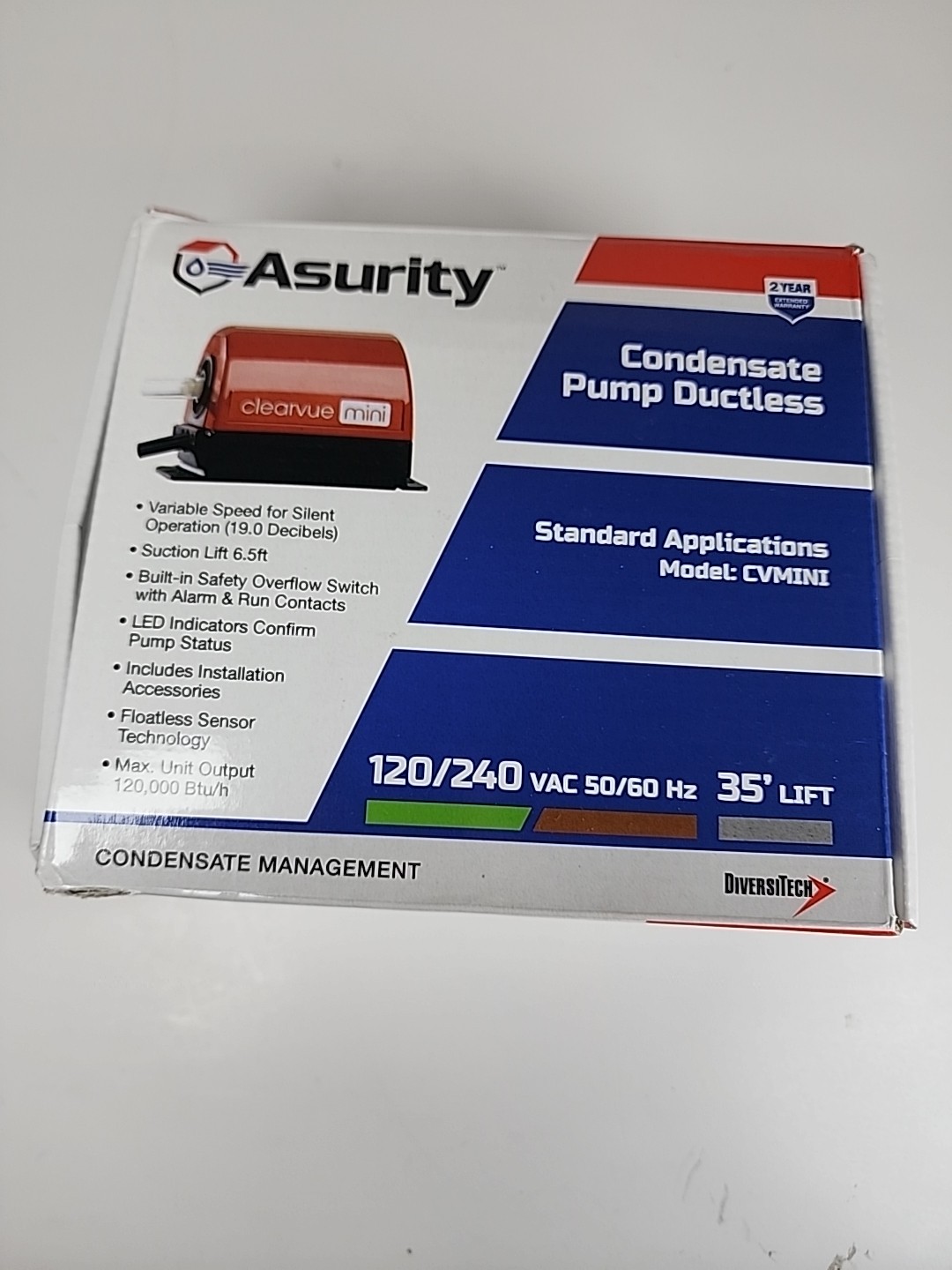 Diversitech CVMINI Condensate Pump for Ductless Systems Mini Split B18-367