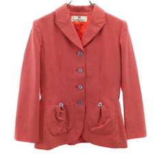Used GIVENCHY 90s Old Check Pattern tailored jacket 38 Red Women