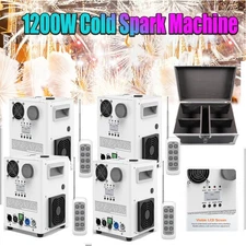 NEW Cold Spark Machine 1200W Stage Effect DMX Firework DJ Wedding 18ft with Case