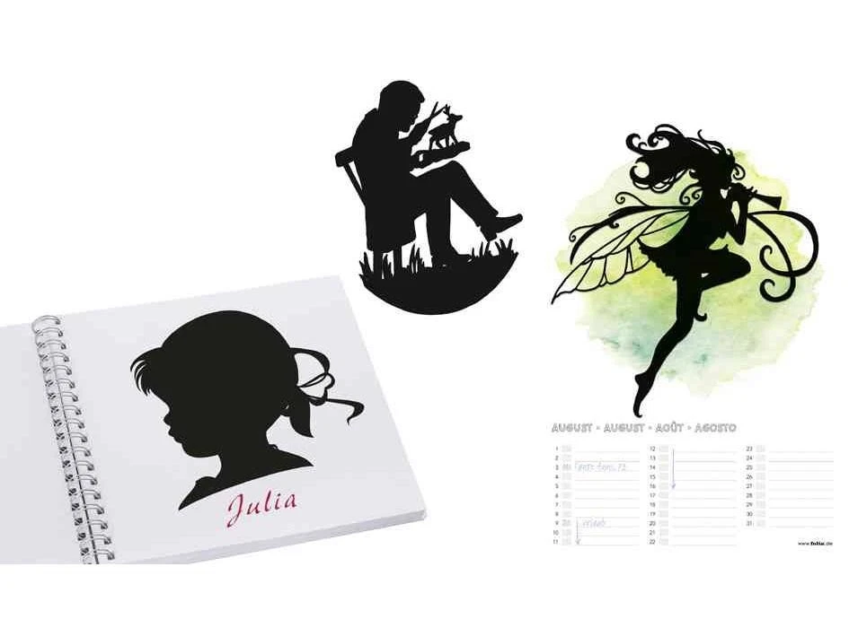 [70301] folia Lot de 20 Papier pour découpage silhouette, 350 x 500 mm, noir - Photo 2/2