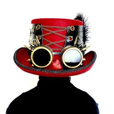 Steampunk Style Mad Mad Hatter Top Hat Feather Halloween Costume Cosplay Hats