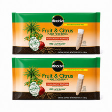 Miracle-Gro Fruit & Citrus Plant Food Spikes, 2 PACK, 12 Spikes Each, 3 lb per