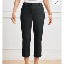 Talbots the perfect skimmer black cropped chino pants 8
