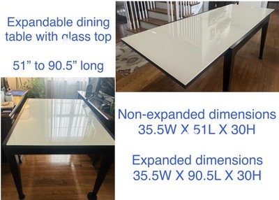 Calligaris S.p.A Italian Modern Extendable Glass Top Dining Table w/ Hidden Leaf