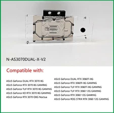 Granzon GPU Water Block For ASUS GeForce DUAL/ TUF RTX 3070 /3060Ti 8G GAMING