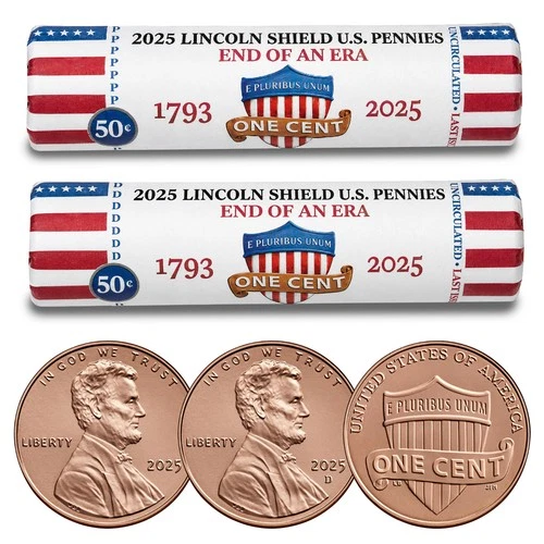 2025 P & D Set Lincoln Cent Pennies * END OF AN ERA * Exclusive BU Coin Rolls
