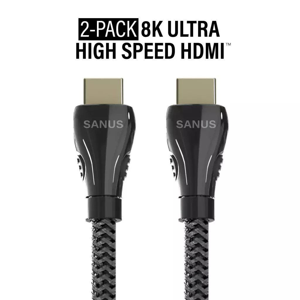 Sanus SS21HDMI32-B2 2 Pack 3m Ultra High Speed HDMI Cable 8K 60Hz 4K 120Hz