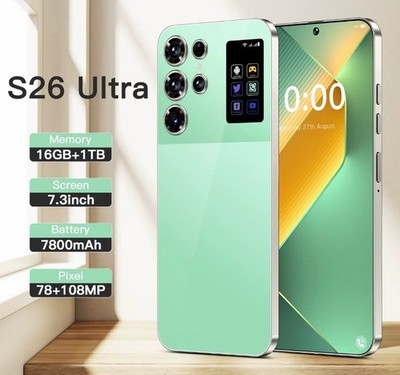 New S26 Ultra 8GB+256GB 5G Smartphone 7.3'' Unlocked Android Cellphones Dual SIM 