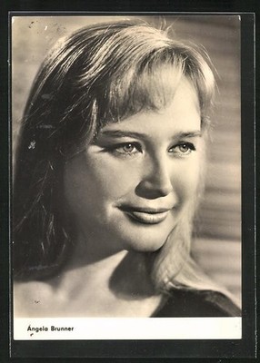 Postcard of actress Angela Brunner with her hair down.